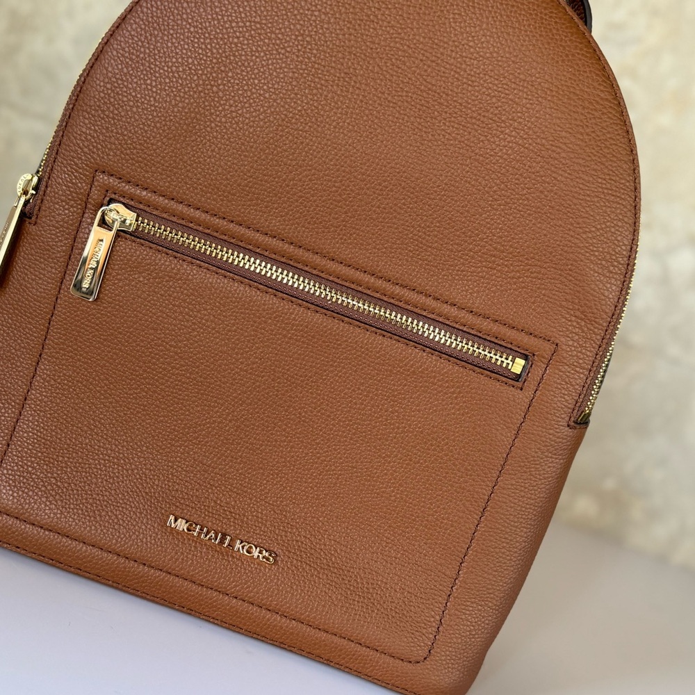 Michael Kors Jessa MD Brown Leather Backpack - Picture 10 of 13